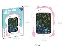 Планшет для малювання YW-605 розмір: 19.5х26 см, кольоровий LCD екран, стилус, блокування екрана, кнопка стирання, в коробці