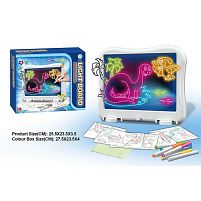 Дошка для малювання YM 13 підсвічування, 6 трафаретів, 6 маркерів, в коробці