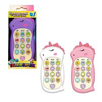 Телефончик "Єдиноріг" 97882 “WToys”, 3 види, ОЗВУЧУВАННЯ УКРАЇНСЬКОЮ МОВОЮ, пісні, мелодії, казки, підсвічування, скоромовки, колискові, загадки