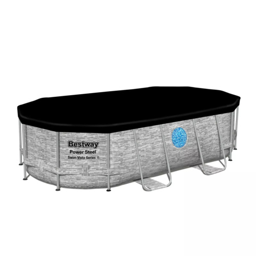 Каркасний басейн Bestway 56714 (100*250*427 см., об'єм: 7250 л., картриджний фільтр-насос 2006 л/год, дозатор хлору, драбина, тент, серія: Power Stee) фото 6