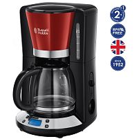 Картинка  Кофеварка Russell Hobbs  Colours Plus+, 1100 Вт, LCD-дисплей, Таймер на 24 часа, Красный (24031-56) магазин cd-market