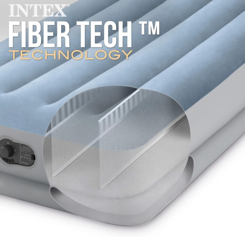 Надувне ліжко Intex 64157 (36*99*191 см, односпальне, вбудований USB електронасос, до 136 кг) фото 6