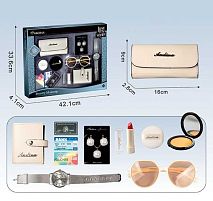 Набір аксесуарів 636-3 гаманець, годинник, аксесуари, імітація косметики, окуляри, банківські картки для гри, в коробці