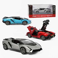 Машинка TX-32703 "Авто Експерт", 3 кольори, металопластик, масштаб 1:22, світло, звук, інерція, відчиняються двері, багажник та капот, в коробц