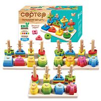 Логічна дерев’яна дошка 68446 "WToys", сортер за кольорами, гра з кілочками, в коробці, ВИДАЄТЬСЯ ТІЛЬКИ МІКС ВИДІВ