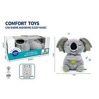 Інтерактивна іграшка 853-4 “Коала”, висота: 29 см, нічник, сплюшка, підсвічується, музика, дихає, на батарейках, для сну, в коробці