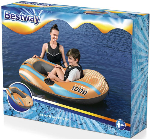 Човен надувний Bestway 61136 NE «Kondor 1000 Raft Hydro Force» (85*149 см, гребний, одномісний, двокамерний, надувне дно, до 55 кг.) фото 5