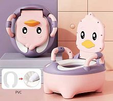 Горщик дитячий ВМ-23510 Bimbo колір РОЖЕВИЙ, знімний лоток, кришка, антиковзкі накладки на ніжках