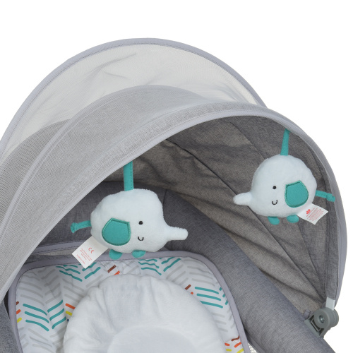 Крісло-шезлонг для немовлят з електро-заколисуванням Mastela 8104 Light Grey (механізм гойдання: поворотний, 3в1, 5 швидкостей, USB, BT, пульт) фото 12