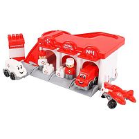 Паркінг 8454 "Technok Toys", 2 машинки, літак, фігурки, будівельні елементи, в коробці