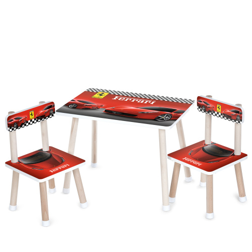 Дитячий столик Bambi M 501-19 «Ferrari» (з двома стільчиками, столик: 40*44,5*60 см, стільчик: 28,5*28,5*51 см, червоний)
