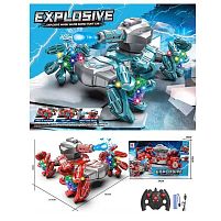Танк на радіокеруванні 1037 2 кольори, світло, стріляє орбізами, обертається на 360°, підіймає корпус, акум. 3.7 V, роликові колеса, в коробці