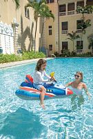 Плотик дитячий надувний для плавання Intex 57531 NP «Реактивний винищувач» (104*117 см, ручка, вбудований водяний пістолет, вік 3+, до 40 кг)