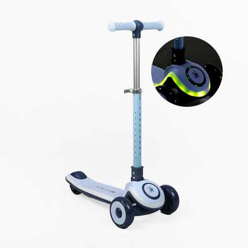 Самокат триколісний Skyper S-415-49 L (колеса: передні Ø4.92"/заднє Ø3.15"/PU, рама: пластик/складна, підсвітка, до 25 кг)