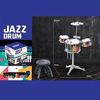 Барабанна установка ZG 3006-A розмір: 53х33х65 см, барабанні палички, стільчик, в коробці