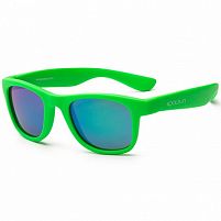 Картинка  Детские солнцезащитные очки Koolsun неоново-зеленые серии Wave (Размер: 3+) (KS-WANG003) магазин cd-market