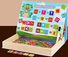 Дерев'яна магнітна дошка C 74018 магнітні цифри, дошка пиши-стирай, в коробці