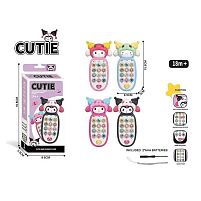 Телефон EC 666-2 A2 музика, пісні, озвучування англійською мовою, числа, тварини, на батарейках, підсвітка, в коробці, ВИДАЄТЬСЯ МІКС