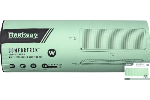 Килимок самонадувний BestWay 69622 «Comfortrek» (7,6*63.5*183см, одномісний, мішок для зберігання, для екстремальних погодних умов, до150 кг) фото 5