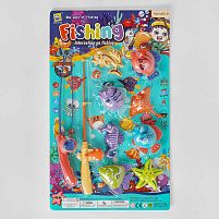 Риболовля 555-301 магнітна, 8 рибок, 2 вудки, на листі