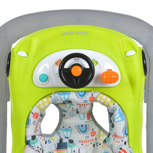 Ходунки дитячі El Camino ME 1216 Green-Gray (колеса: 8 шт, стопори: музика, світло, кермо, рухомі детал, зелений/сірий) фото 5