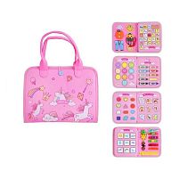 Логічна папка 25023 фетр, цифри, англійський алфавіт, геометричні фігури, природні явища, тварини, ремінці, рухомі шестерні, в коробці