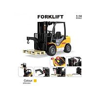 Спецтехніка 666-61 R “Навантажувач”, масштаб 1:14, механічний підіймач, звуки, підсвічування, рухомі елементи, гумові шини, піддон, в коробці