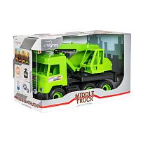 Авто "Middle truck" кран (4) 39483 (св. зелений) в коробці "Tigres"