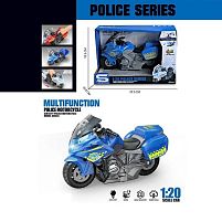 Мотоцикл JS 194 E "Поліція", світло, звук, інерція, кермо повертається, масштаб 1:20, в коробці