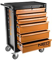 Картинка  Тележка для инструмента NEO, 6 ящиков, 680x460x1030 мм, грузоподъемность 280 кг, стальной корпус (84-221) магазин cd-market