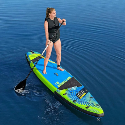 Надувна дошка для серфінгу (SUP-борд) Hydro Force Aqua Excursion 12.6' BestWay 65373 (15*79*381 cм., весло, ліш, насос, сумка, до 120 кг.) фото 14