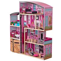 Картинка  Будиночок для ляльок Bambi MD 1430 (31,8*123,2*136,6 см, дерево, 4 поверхи, кімнати, меблі, гараж) магазин cd-market