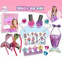 Набір прикрас L 5307 сумочка, обруч, прикраси, блискітки, тату, лак для нігтів, розділювач для пальчиків, в коробці