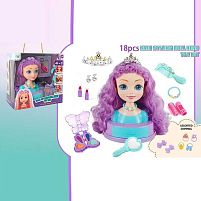 Манекен для зачісок SR 006 косметика, перукарські інструменти, заколки, резинки, в коробці