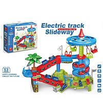 Трек 222 B 139 53 елементи, наліпки, 2 потяги, 2 знімних вагони, рухлива карусель, на батарейках, музика, зміна режимів, автоматичний підіймач, в