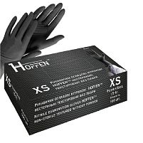 Рукавички нітрилові XS Hoffen 3.5г нестерильні текстуровані б/п 50пар/уп Stenson HFN-13301XS