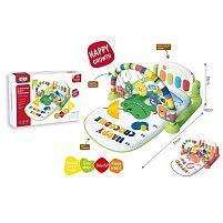 Килимок 668-219 2 кольори, 4 брязкальця-підвіски, на батарейках, підсвічування, мелодії, зміна режимів, піаніно, регулювання гучності, в коробці