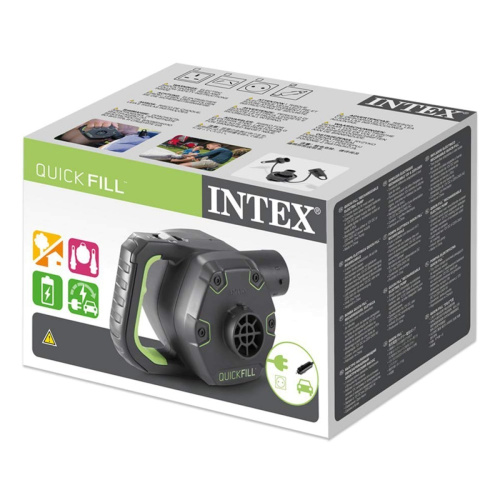 Насос електричний Intex 66642 «Quick-Fill» (живлення: мережа 220V/78W чи прикурювач 12V чи аккумулятори, 600 л/хв, 3 насадки, надування/здування) фото 6