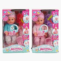 Пупс функціональний UKA-A 0940-2 2 види, "WToys", ОЗВУЧУВАННЯ УКРАЇНСЬКОЮ МОВОЮ, звук, від батарейок, п`є, ходить в туалет, в коробці