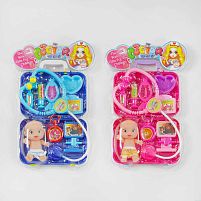 Набір лікаря 3 А 318 2 кольори, пупс, валіза, в слюді