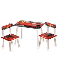 Дитячий столик Bambi M 501-19 «Ferrari» (з двома стільчиками, ДСП, стіл: □40*60 см, ↑44,5 см, сидіння: □28,5*28,5 см, ↑25 см, силікон. захист ніжок)