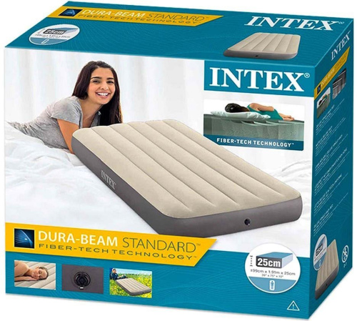 Надувний матрац Intex 64101 «Dura-Beam» (25*99*191 см, одномісний, до 136 кг) фото 5