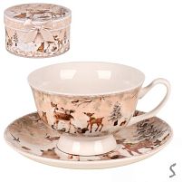 Чашка з блюдцем новорічна "Bambi" 2пр/наб 180мл/14см Stenson R36255