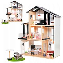 Картинка  Будиночок для ляльок Bambi MD 0157 (30*59,5*79 см, дерево, 3 поверхи, кімнати, меблі, балкон, фігурки) магазин cd-market