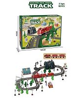 Залізниця AU 8661 80 елементів, підсвічування, звуки транспорту, автоматичний рух потяга, магнітне з'єднання, світлофор, 2 вагони, локомотив, дор