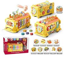 Розвивальна гра YL 221 A “Шкільний автобус”, ксилофон, пальчикові ігри, стукалка, магнітні черв’ячки, сортер, в коробці