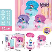 Музична іграшка QF 07-9 “Мушля”, 3 види, фігурка героя, підсвічування, музика, катається, обертається, на батарейках, в коробці, ВИДАЄТЬСЯ ТІЛ