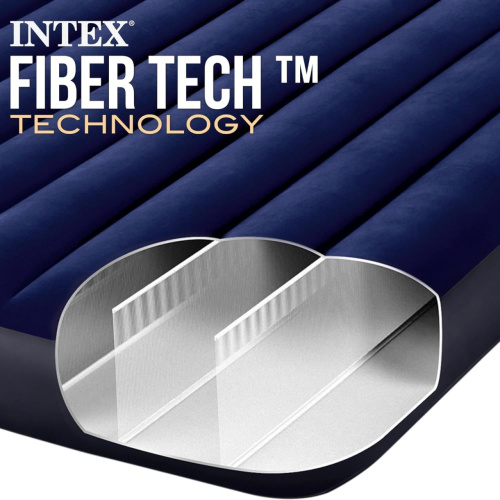 Надувний матрац Intex 64765 «Dura-Beam» (25*152*203 см, двомісний, дві подушки, ручний насос, до 272 кг) фото 6