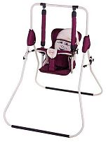 Гойдалка підлогова "Алінка" 204846 бордово-бежевий, бежевий каркас, у пакеті