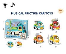 Машинка 7756 ABCD 4 види, ЦІНА ЗА 1 ШТУКУ, “Спецтехніка”, на батарейках, інерція, звуки, підсвічування, рухомі елементи, дверцята відчиняються, в